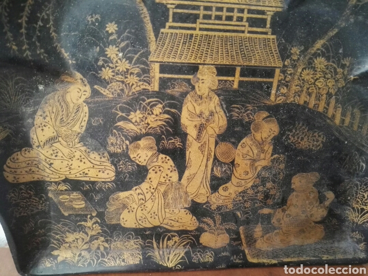 Antig&uuml;edades: Recogedor chino de papel mache. - Foto 6