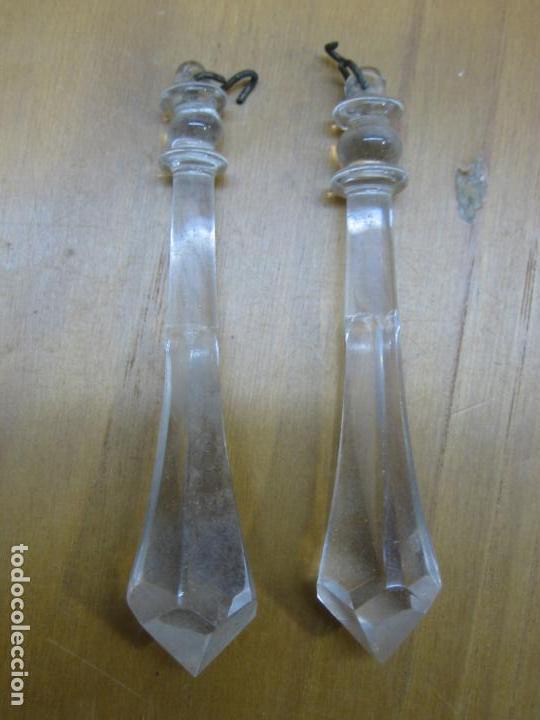 Oggetti Antichi: Antigua lagrima de lampara de cristal antigua