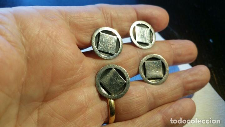 Antig&uuml;edades: 4 GEMELOS DE  PLATA ART DECO - G10 - Foto 1