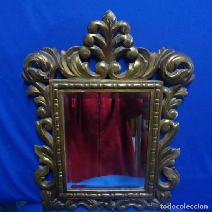 Antig&uuml;edades: cornucopia con espejo biselado y pan de oro. - Foto 1