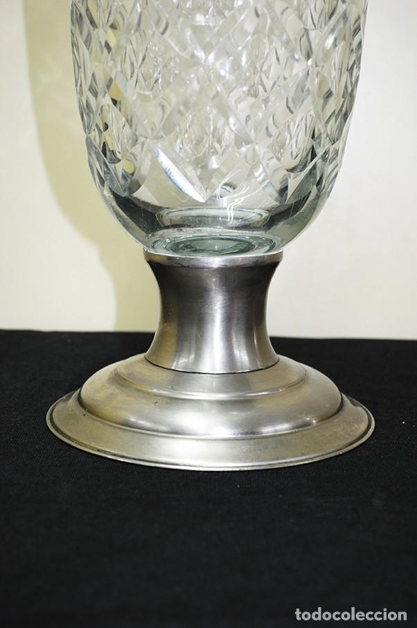 Antig&uuml;edades: JARR&Oacute;N ANTIGUO DE CRISTAL CON BASE DE PLATA - Foto 3