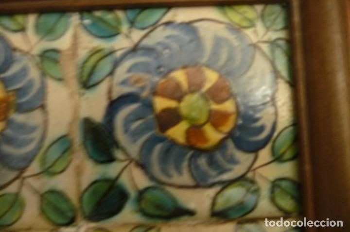 tres enmarcados con cuatro antiguas baldosas ta - Comprar Azulejos