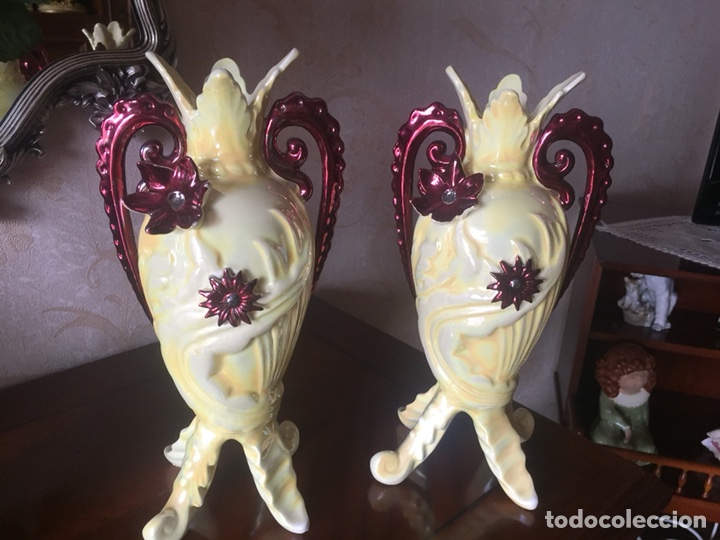 Antiquit&eacute;s: Pareja jarrones porcelana italiana