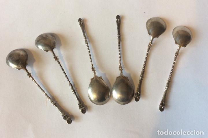 Antig&uuml;edades: Cucharillas en plata de ley 800 ml - con forma de pezu&ntilde;a - Foto 3