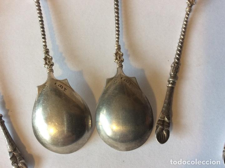 Antig&uuml;edades: Cucharillas en plata de ley 800 ml - con forma de pezu&ntilde;a - Foto 4
