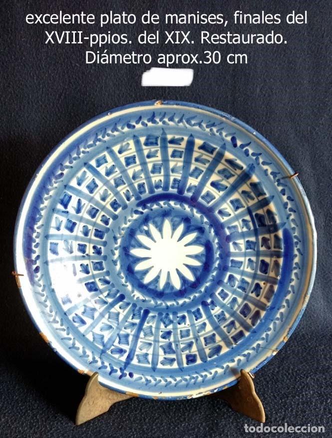 Antig&uuml;edades: Plato de Manises restaurado - Foto 1
