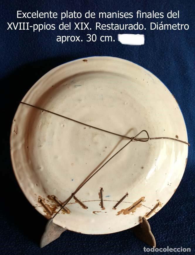 Antig&uuml;edades: Plato de Manises restaurado - Foto 2