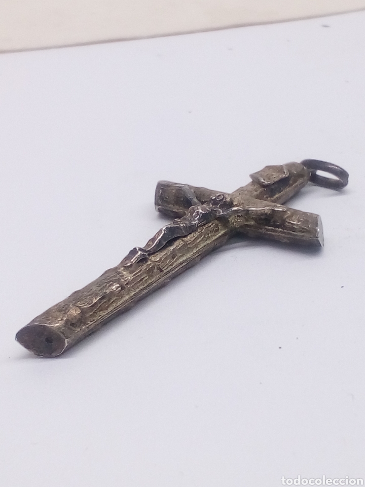Antig&uuml;edades: Cruz Plata cristo crucificado - Foto 1