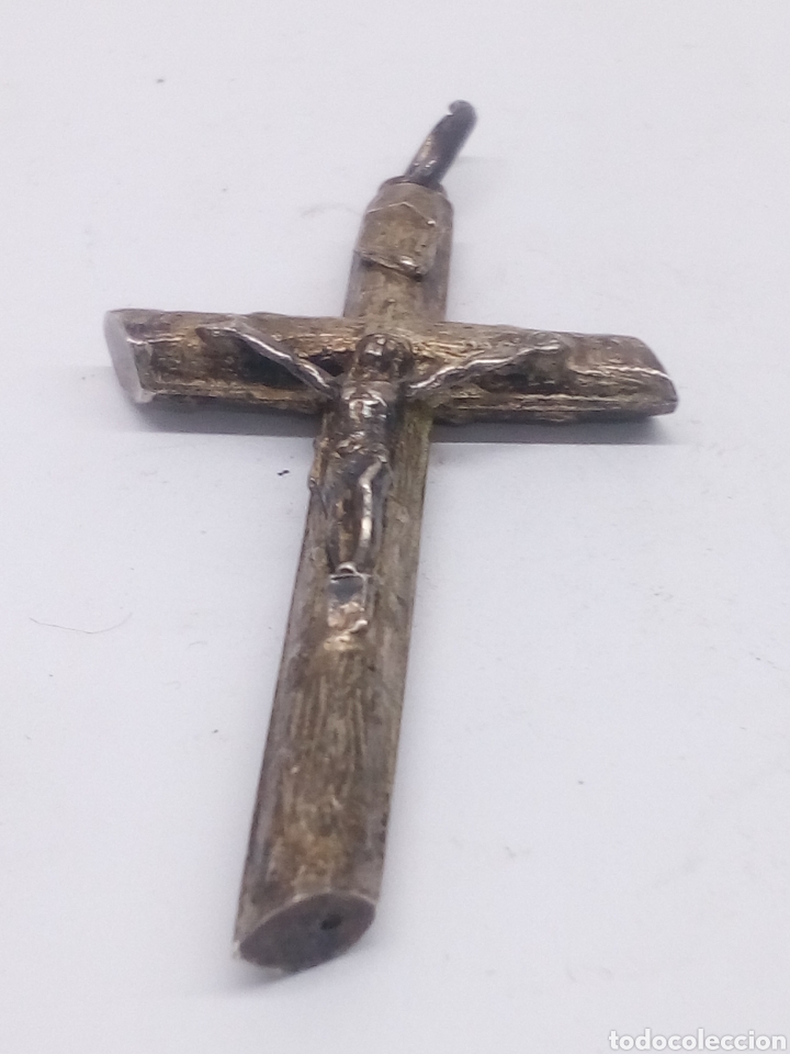 Antig&uuml;edades: Cruz Plata cristo crucificado - Foto 2