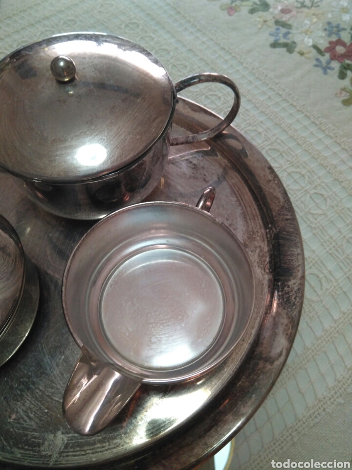 Antig&uuml;edades: Juego de cafe de alpaca - Foto 3