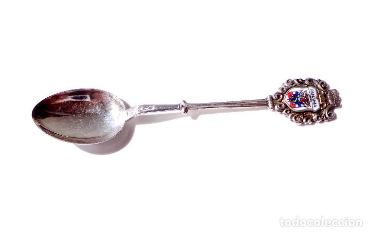 Antig&uuml;edades: CUCHARILLA DE COLECCI&Oacute;N CON ESCUDO DE PANAMA - Foto 3