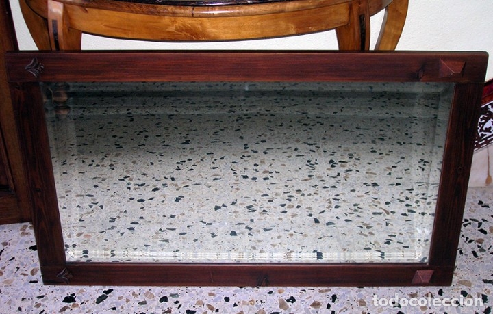 Antig&uuml;edades: MARCO ANTIGUO DE MADERA CON ESPEJO BISELADO - Foto 1
