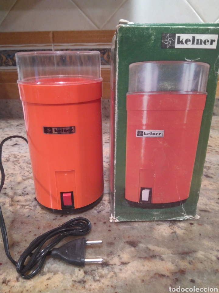 Antiques: MOLINILLO EL&Eacute;CTRICO MARCA KELNER COLOR NARANJA, EN SU CAJA ORIGINAL Y NUEVO!!