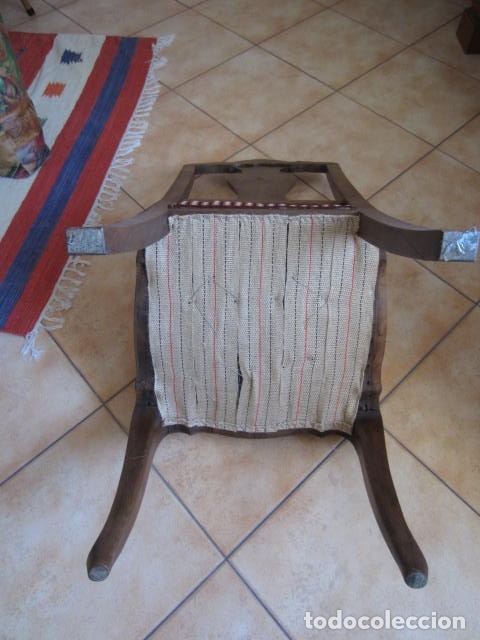 Antig&uuml;edades: SILLA DE CASTA&Ntilde;O - TAPIZADA - RESTAURADA - SIN CARCOMA + INFO. - Foto 6