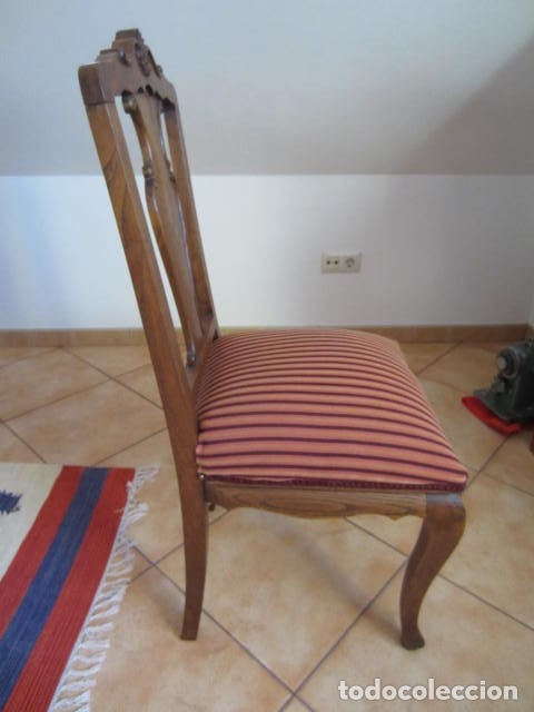 Antig&uuml;edades: SILLA DE CASTA&Ntilde;O - TAPIZADA - RESTAURADA - SIN CARCOMA + INFO. - Foto 3
