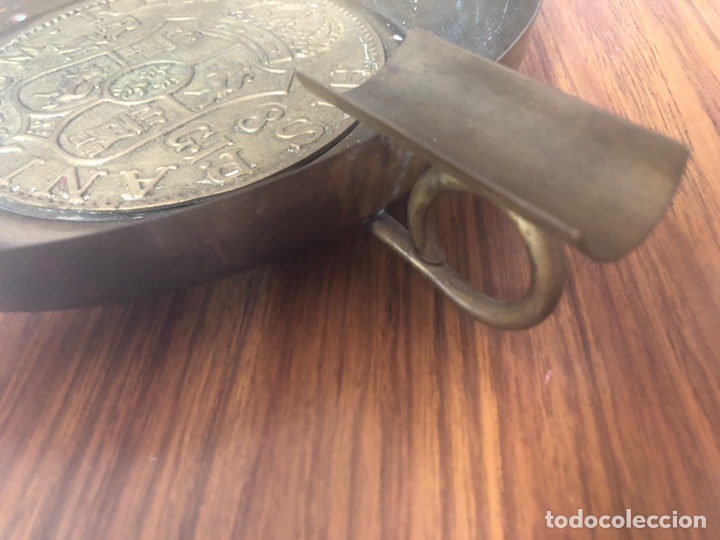 Antig&uuml;edades: PLATO BRONCE CON SELLO NUMISMATICO. - Foto 2
