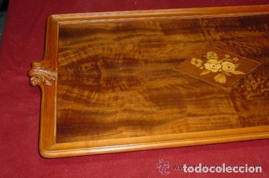 Antig&uuml;edades: BANDEJA DE CAOBA CON MARQUETERIA - Foto 3