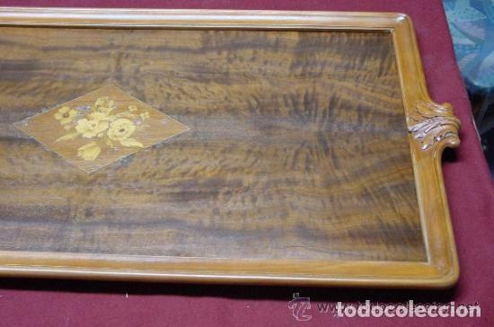 Antig&uuml;edades: BANDEJA DE CAOBA CON MARQUETERIA - Foto 5