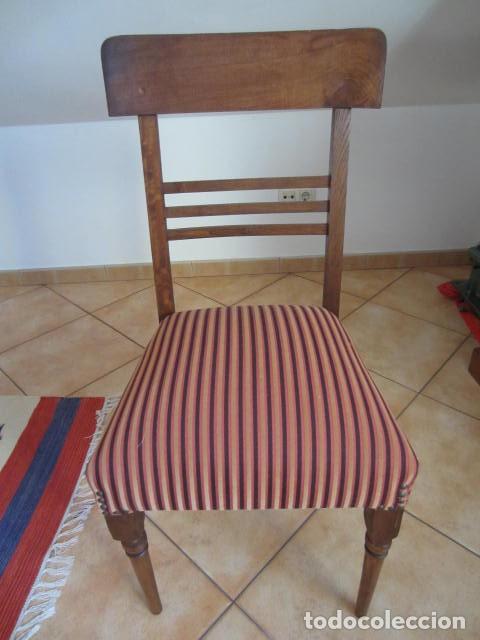 Antig&uuml;edades: SILLA DE HAYA - TAPIZADA - RESTAURADA - SIN CARCOMA + INFO. - Foto 1