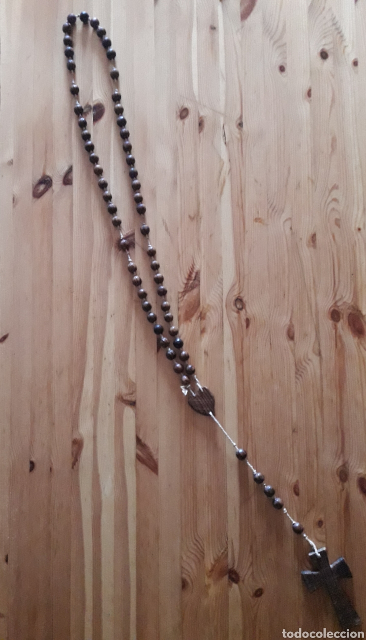 Antig&uuml;edades: Enorme rosario madera extendido 130cm - Foto 1