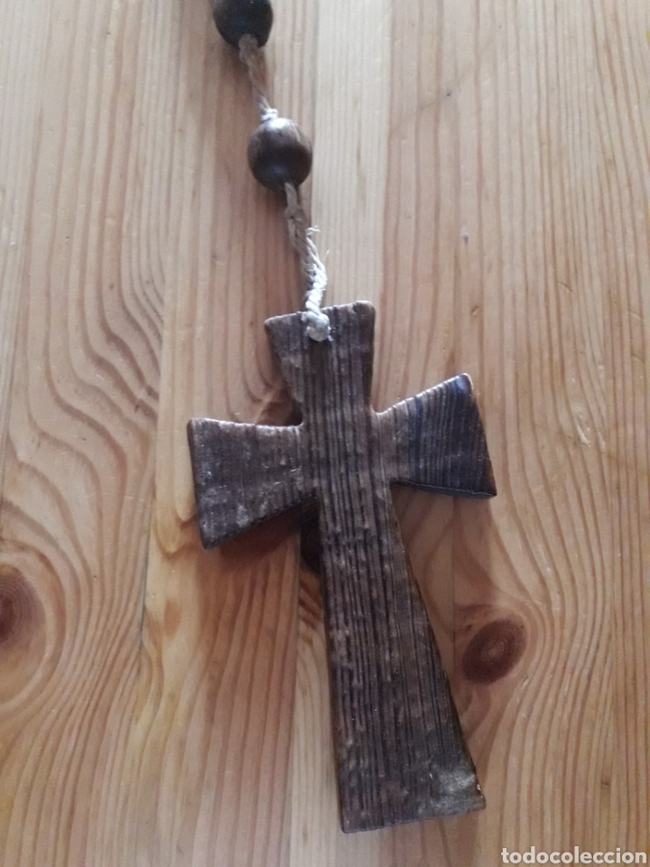 Antig&uuml;edades: Enorme rosario madera extendido 130cm - Foto 2