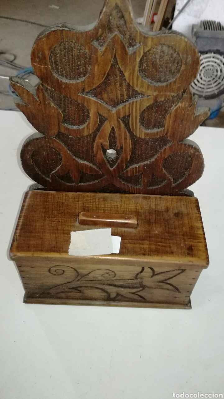 Antig&uuml;edades: Especiero de madera de pino L R - Foto 1