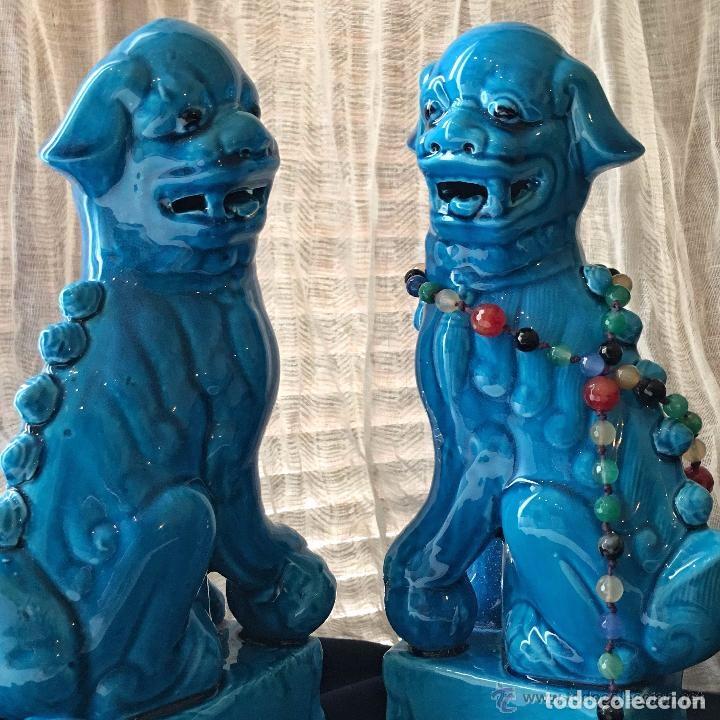 Antig&uuml;edades: Perros Foo, 33 cm; a&ntilde;o: 80-90 - Foto 1