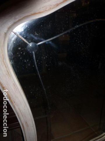 Antig&uuml;edades: ANTIGUO ESPEJO DE MADERA RESTAURADO EN BLANCO DECAPE - Foto 4