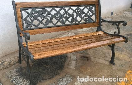 Antig&uuml;edades: Banco de madera y forja - Foto 4