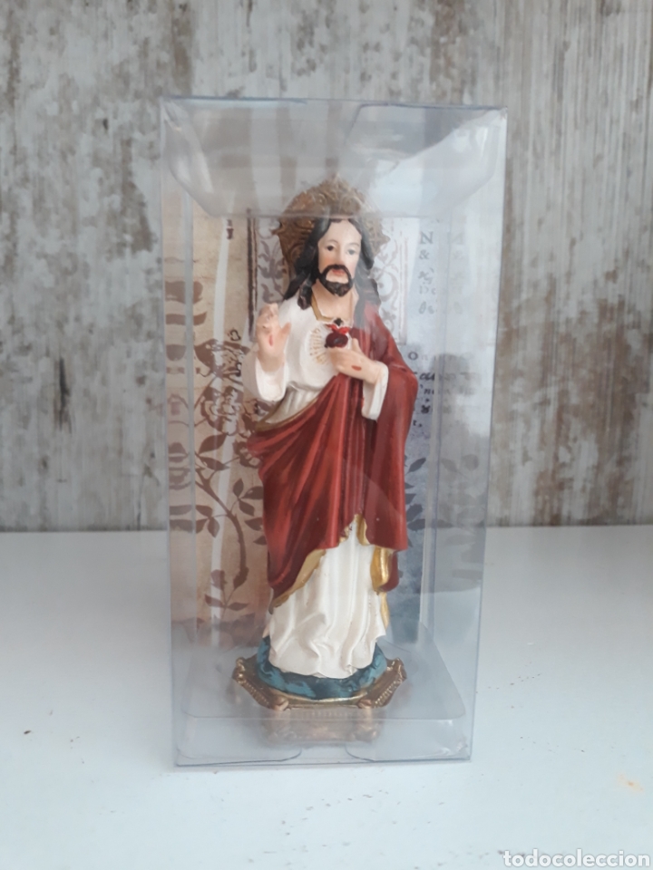 Antig&uuml;edades: SGDO. CORAZON JESUS 13 CM NUEVO - Foto 1