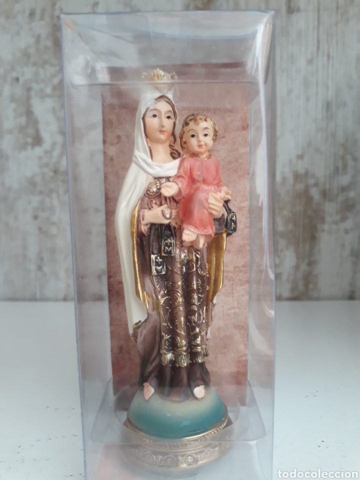 Antig&uuml;edades: VIRGEN DEL CARMEN 13 CM NUEVA - Foto 1