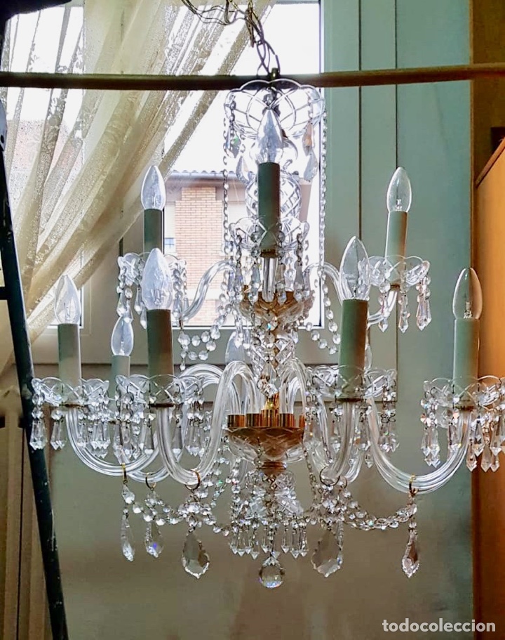 Antig&uuml;edades: L&aacute;mpara de cristal - Foto 1