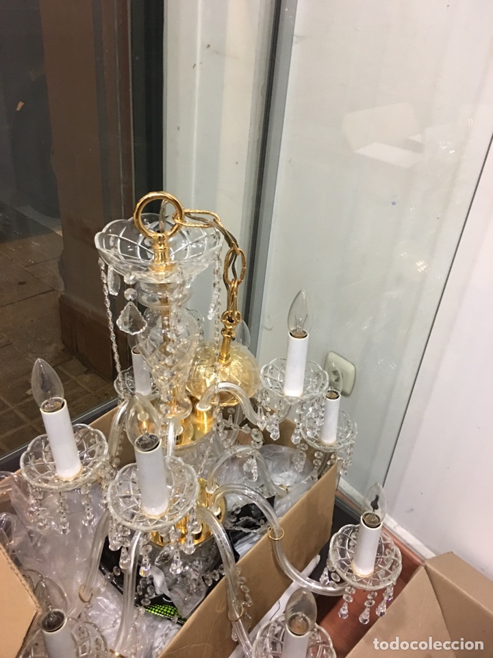 Antig&uuml;edades: L&aacute;mpara de cristal - Foto 3