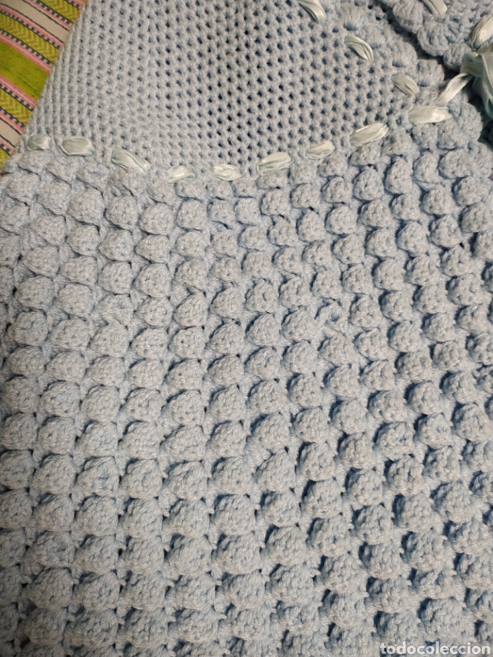 antigua toquilla de lana de crochet hecha a man - Compra venta en  todocoleccion