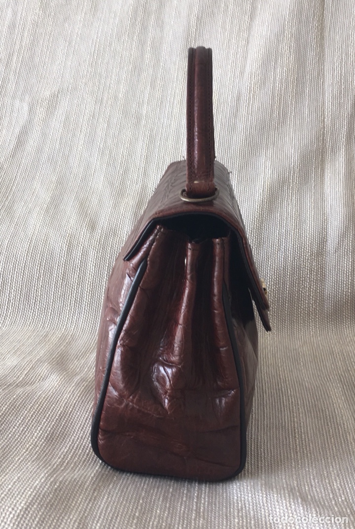Antig&uuml;edades: Bolso de cocodrilo marr&oacute;n de mano - Foto 2