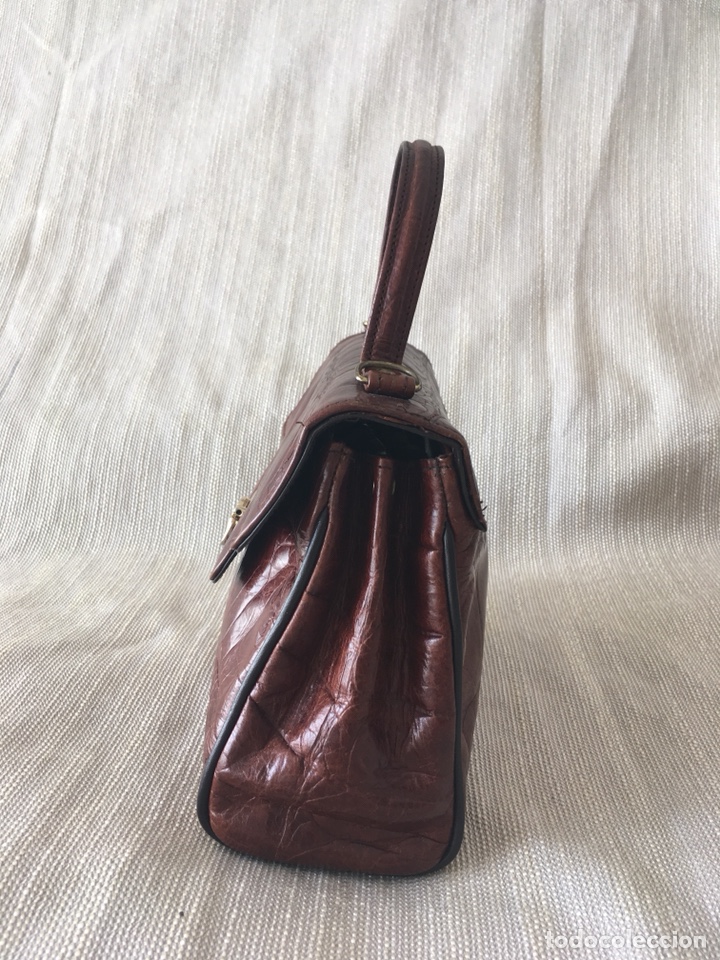 Antig&uuml;edades: Bolso de cocodrilo marr&oacute;n de mano - Foto 3