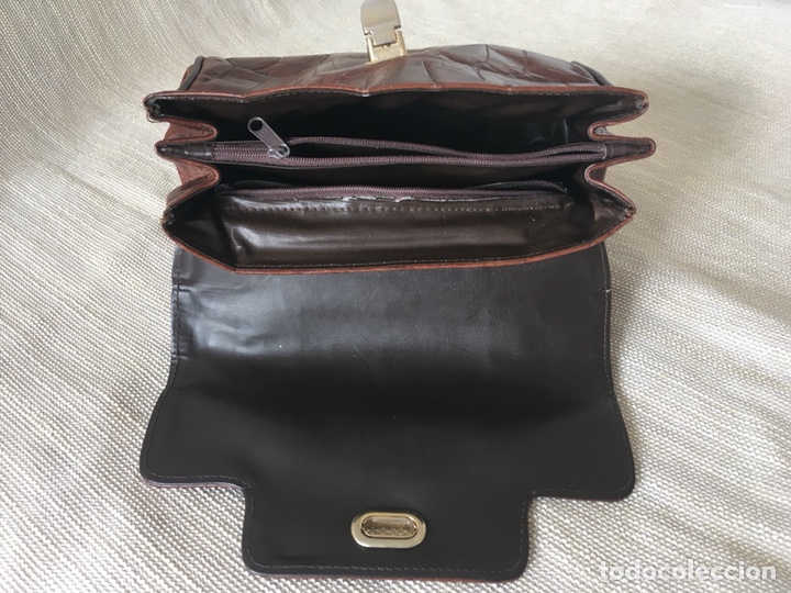 Antig&uuml;edades: Bolso de cocodrilo marr&oacute;n de mano - Foto 4
