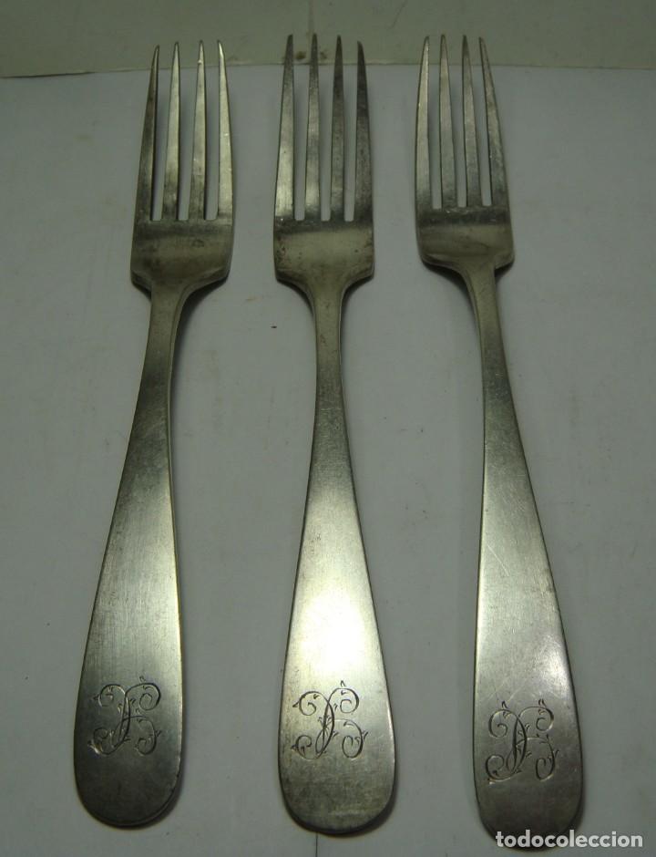 Experto Kosciuszko Disfraz cubiertos de plata antiguos. 3 tenedores. plata - Comprar Objetos Antiguos  de Plata de Ley en todocoleccion - 140117474