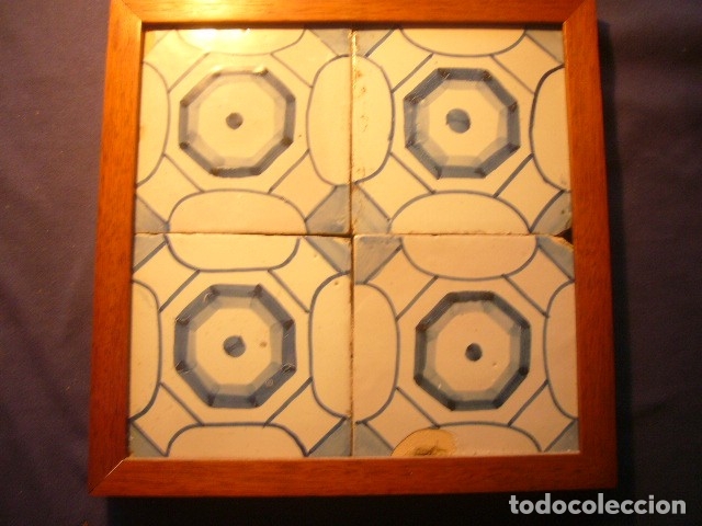 Antig&uuml;edades: CUADRO DE AZULEJOS. SIGLO XIX. - Foto 2