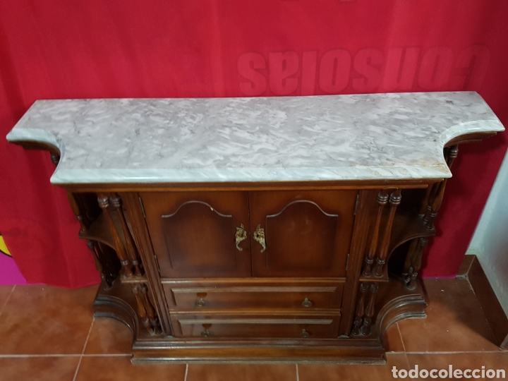 Antig&uuml;edades: Mueble madera y marmol 2 cajones - Foto 2