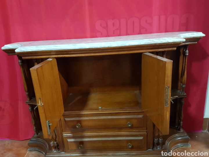 Antig&uuml;edades: Mueble madera y marmol 2 cajones - Foto 4