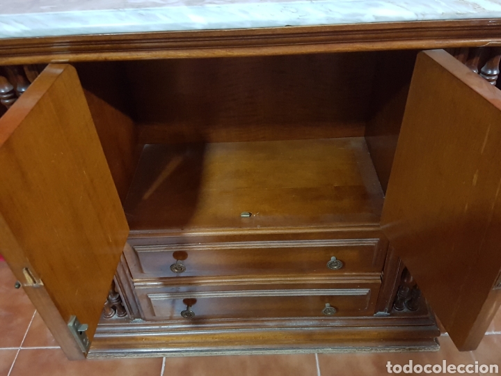 Antig&uuml;edades: Mueble madera y marmol 2 cajones - Foto 5