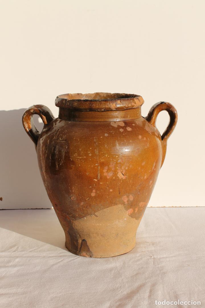 Antig&uuml;edades: ORZA DE BARRO PARCIALMENTE VIDRIADA - Foto 1