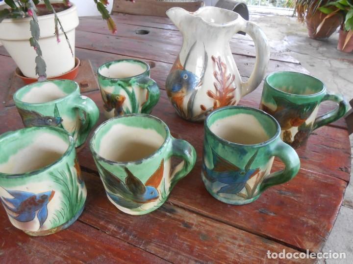 Antig&uuml;edades: Juego de JARRA y 6 TAZAS - Foto 2