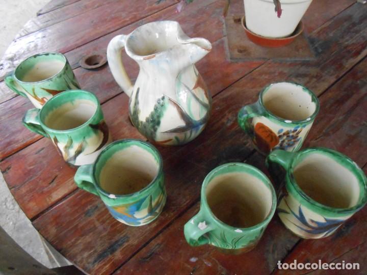 Antig&uuml;edades: Juego de JARRA y 6 TAZAS - Foto 3
