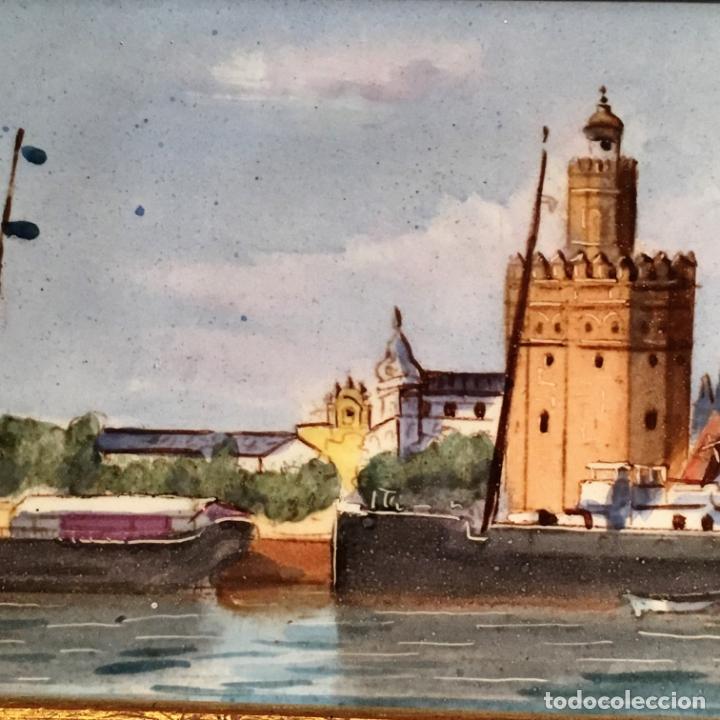 Antig&uuml;edades: Placa pintada con vista de Sevilla - Foto 7