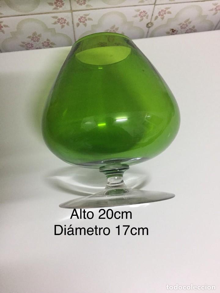 Antig&uuml;edades: COPA CRISTAL CO&Ntilde;AC BICOLOR VERDE - Foto 1