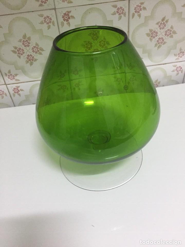 Antig&uuml;edades: COPA CRISTAL CO&Ntilde;AC BICOLOR VERDE - Foto 3