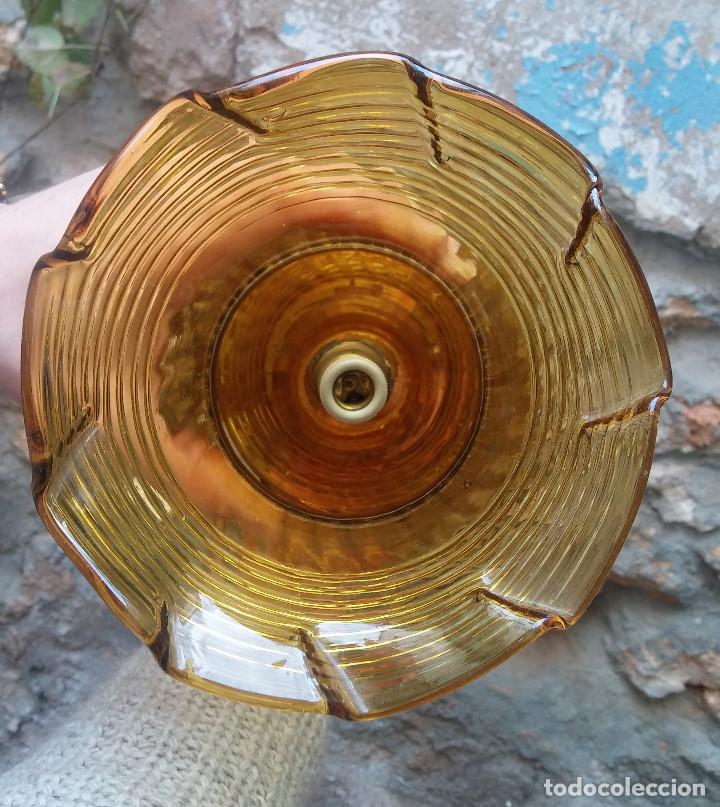 Antig&uuml;edades: Lampara estilo quinque color ambar - Foto 3