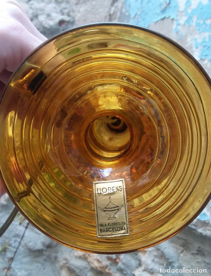 Antig&uuml;edades: Lampara estilo quinque color ambar - Foto 4